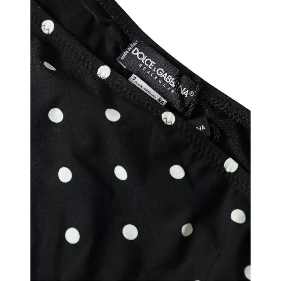 Dolce & Gabbana Black Polka Dot Swimwear Beachwear Bottom Bikini BIK1814-4