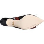 Dolce & Gabbana Black Red Floral Crystal Heel Slingback Shoes LA9018-36