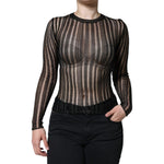 Dolce & Gabbana Black Stripe See Through Long Sleeves Top TSH86568-40