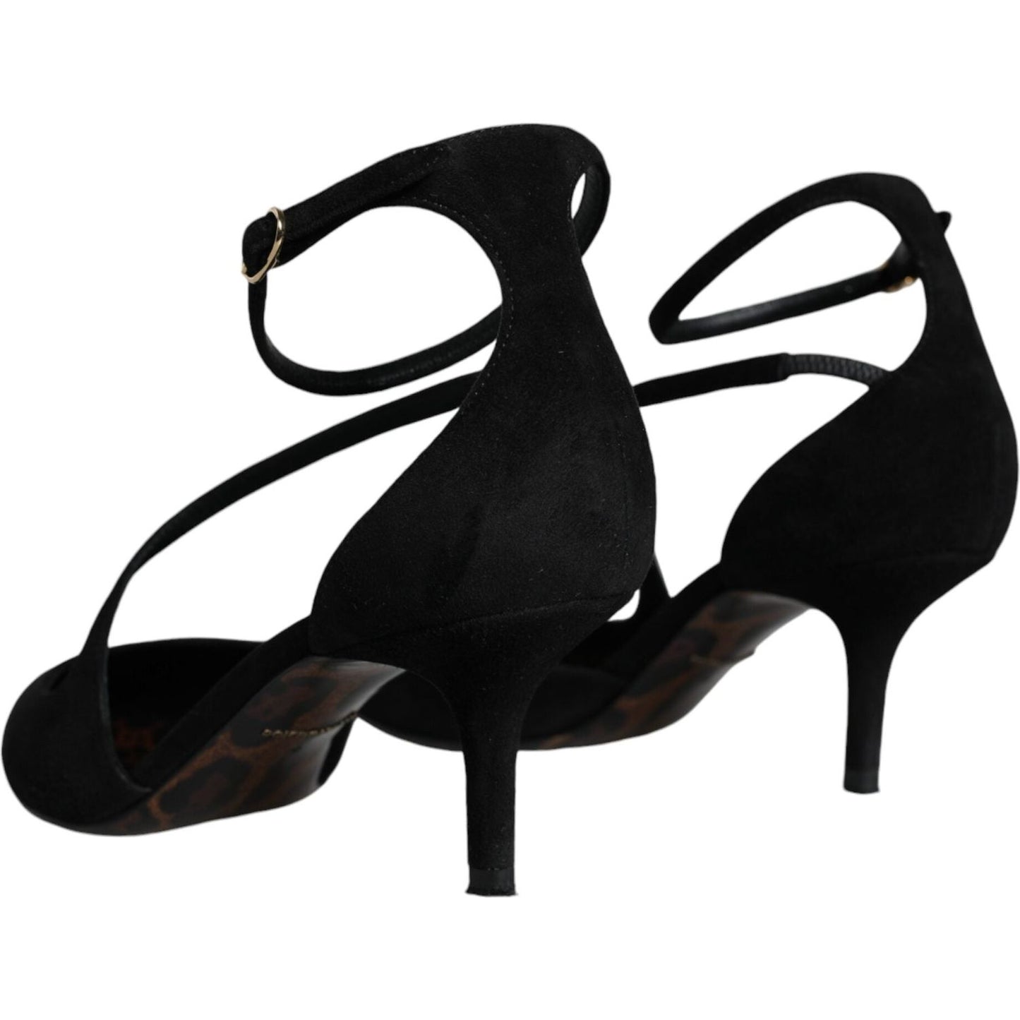 Dolce & Gabbana Black Suede Ankle Strap Pumps Heels Shoes LA11691-36