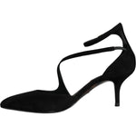 Dolce & Gabbana Black Suede Ankle Strap Pumps Heels Shoes LA11691-36