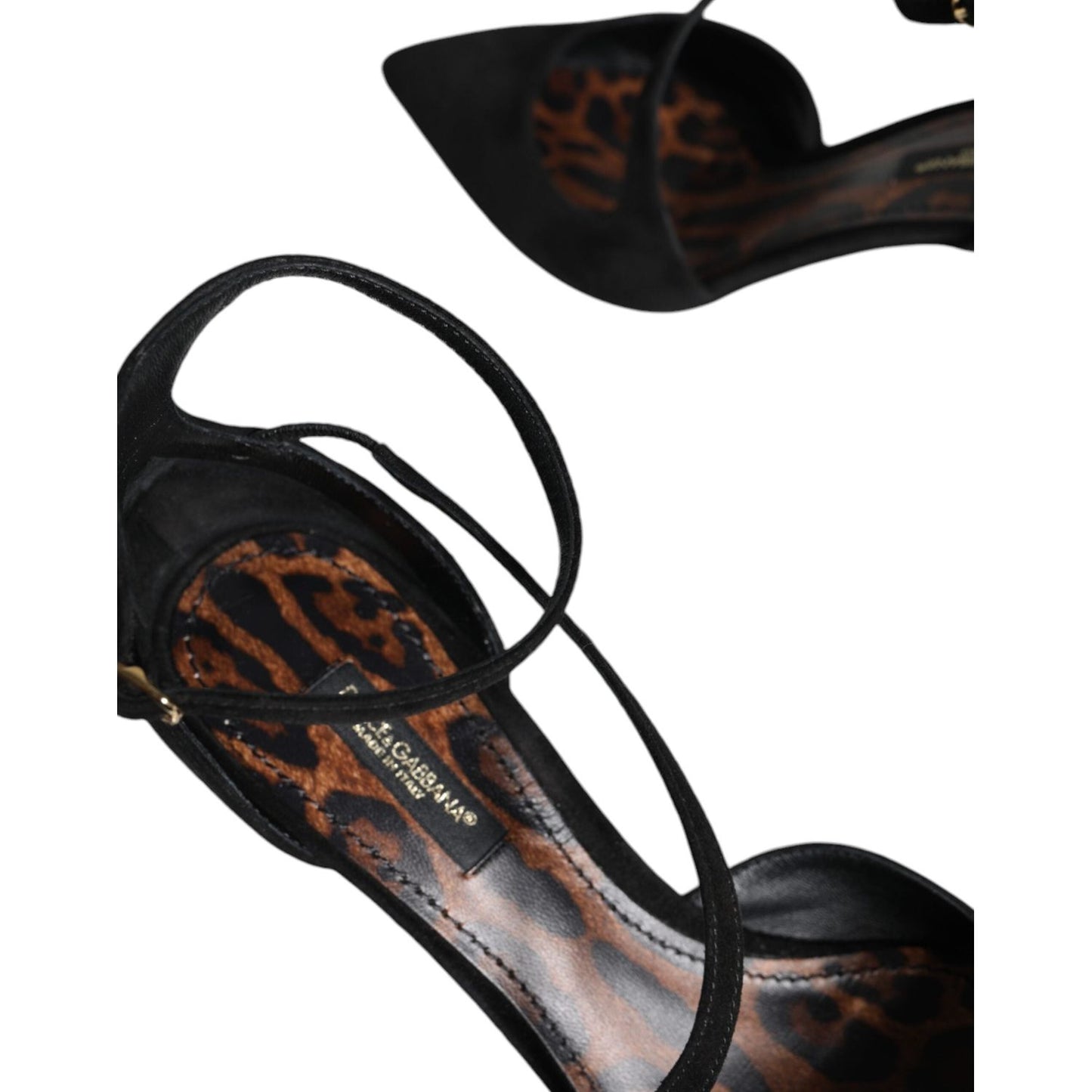 Dolce & Gabbana Black Suede Ankle Strap Pumps Heels Shoes LA11691-36