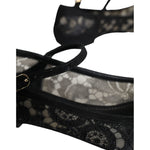 Dolce & Gabbana Black Taormina Lace Bellucci Flats Shoes LA11498-36