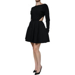 Dolce & Gabbana Black Viscose Cut Out A-line Long Sleeves Mini Dress DR81470-40