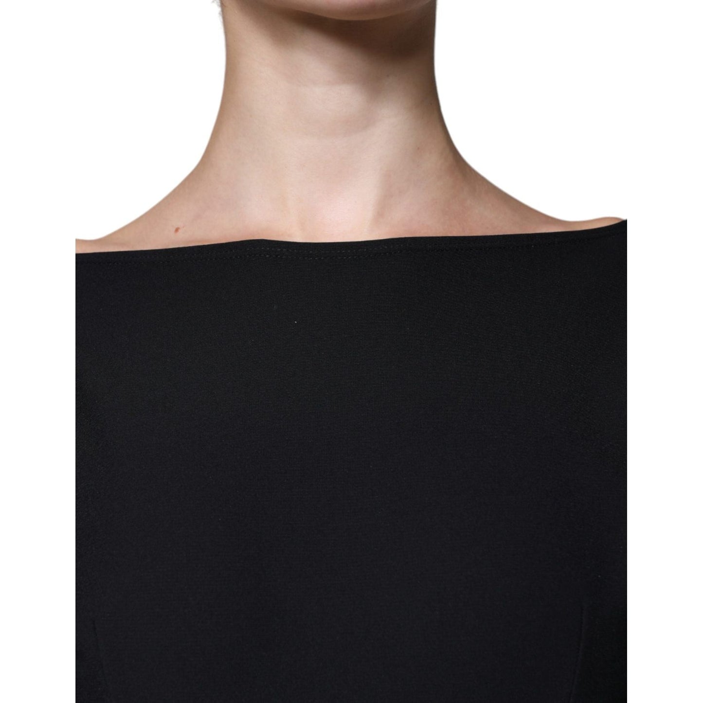 Dolce & Gabbana Black Viscose Cut Out A-line Long Sleeves Mini Dress DR81470-40