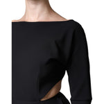 Dolce & Gabbana Black Viscose Cut Out A-line Long Sleeves Mini Dress DR81470-40