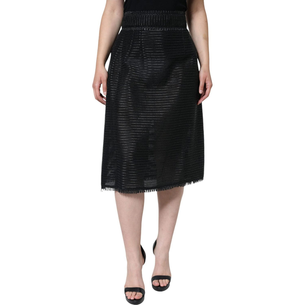 Dolce & Gabbana Black Viscose High Waist Pencil Cut Skirt SKI1816-46