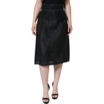 Dolce & Gabbana Black Viscose High Waist Pencil Cut Skirt SKI1816-46