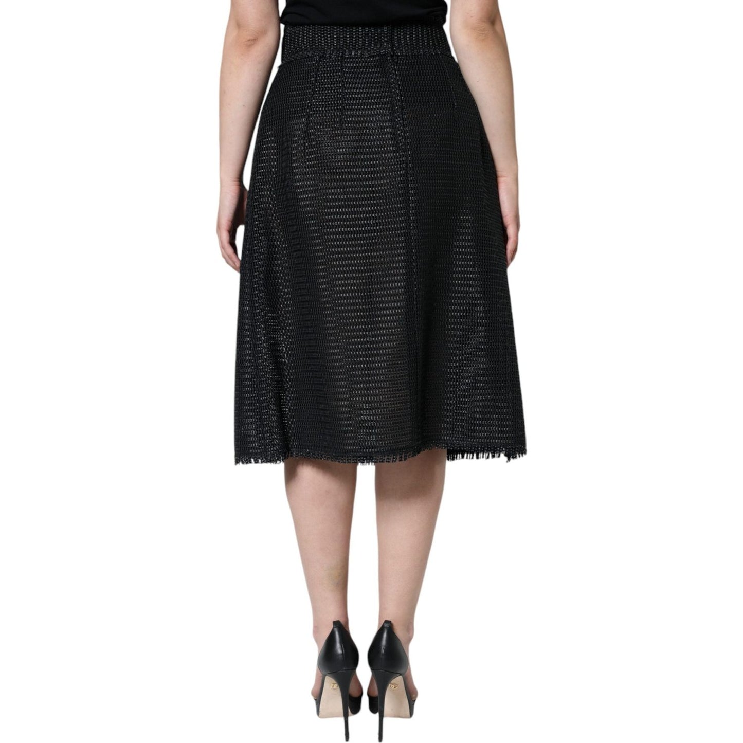 Dolce & Gabbana Black Viscose High Waist Pencil Cut Skirt SKI1816-46