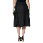 Dolce & Gabbana Black Viscose High Waist Pencil Cut Skirt SKI1816-46
