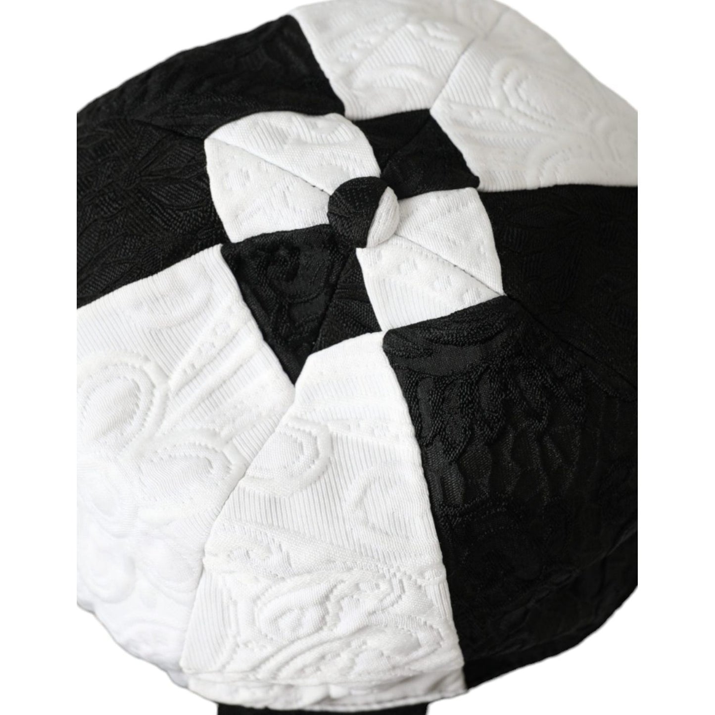 Dolce & Gabbana Black White Checkered Wide Brim Floppy Hat HAT9634-57