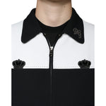 Dolce & Gabbana Black White DG Crown Full Zip Blouson Jacket JKT4084-46