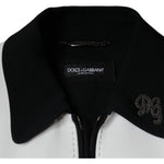 Dolce & Gabbana Black White DG Crown Full Zip Blouson Jacket JKT4084-46