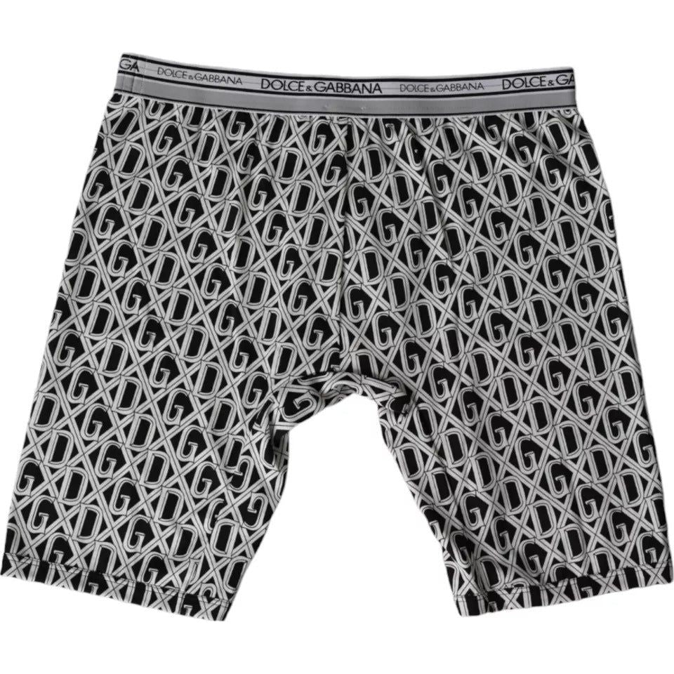 Dolce & Gabbana Black White DG Logo Cotton Stretch Cycling Underwear Men BIK1852-4