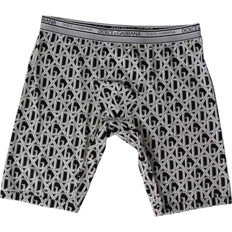 Dolce & Gabbana Black White DG Logo Cotton Stretch Cycling Underwear Men BIK1852-4