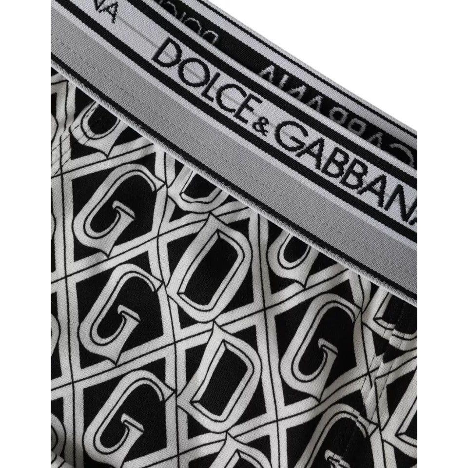 Dolce & Gabbana Black White DG Logo Cotton Stretch Cycling Underwear Men BIK1852-4