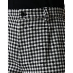 Dolce & Gabbana Black White Houndstooth Cropped Wide Leg Pants PAN74171-48
