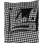 Dolce & Gabbana Black White Houndstooth Cropped Wide Leg Pants PAN74171-48