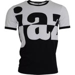 Dolce & Gabbana Black White Jazz Print Cotton Short Sleeves T-shirt TSH86444-44