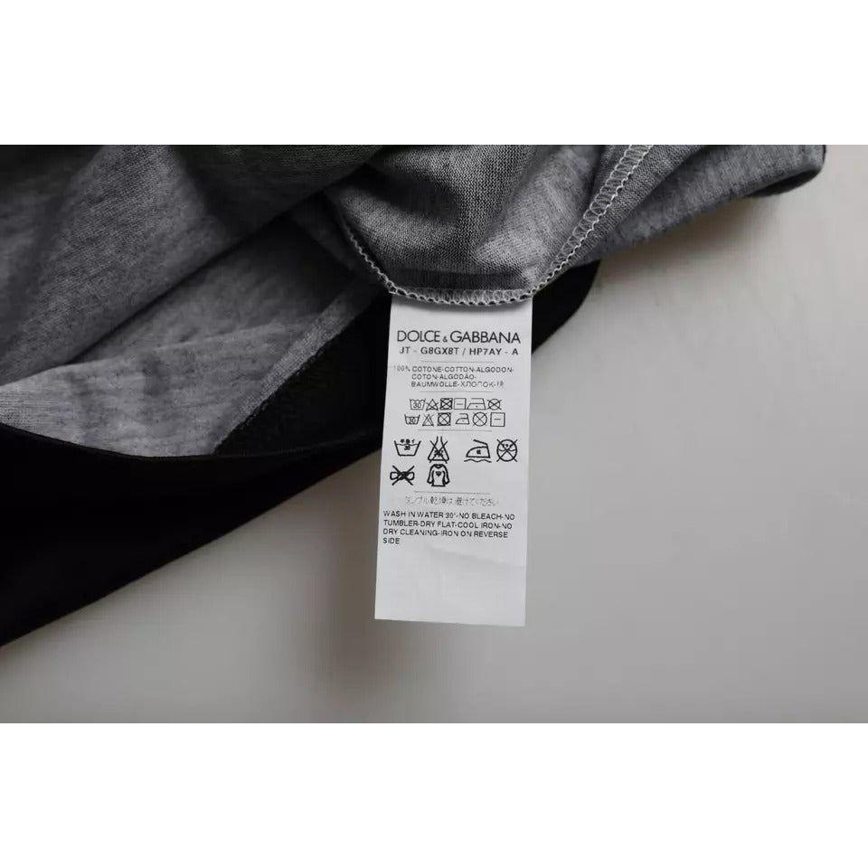 Dolce & Gabbana Black White Jazz Print Cotton Short Sleeves T-shirt TSH86444-44