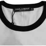 Dolce & Gabbana Black White Jazz Print Cotton Short Sleeves T-shirt TSH86444-44