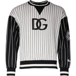 Dolce & Gabbana Black White Stripes Logo Sweatshirt Sweater TSH86999-44