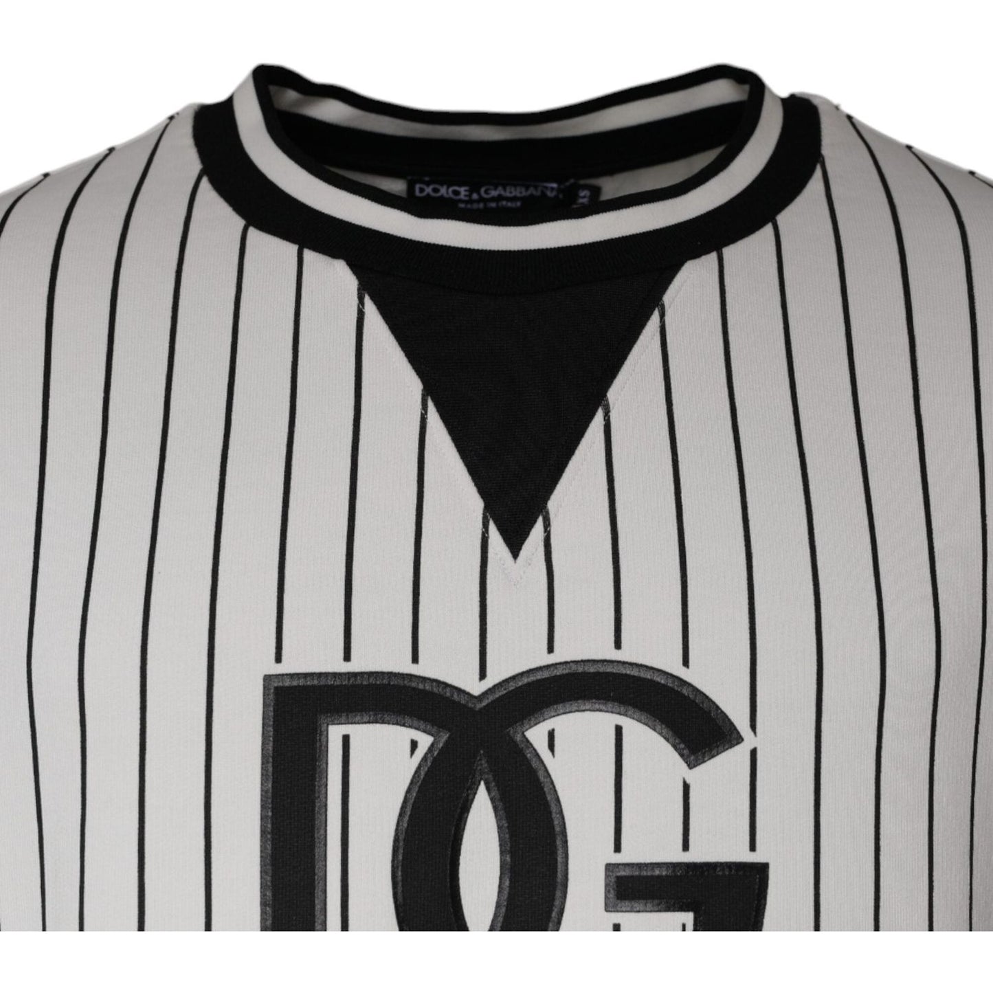 Dolce & Gabbana Black White Stripes Logo Sweatshirt Sweater TSH86999-44