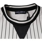 Dolce & Gabbana Black White Stripes Logo Sweatshirt Sweater TSH86999-44