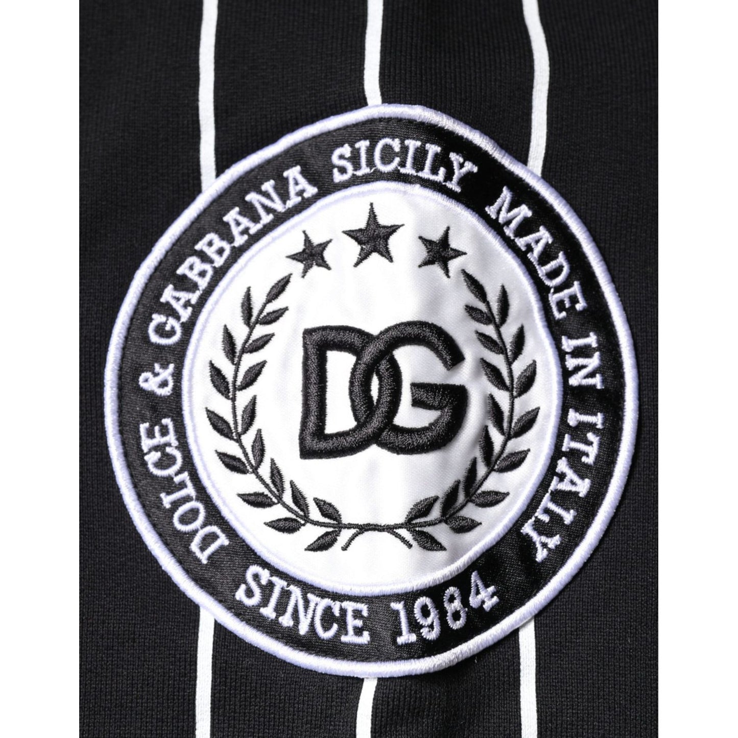 Dolce & Gabbana Black White Stripes Logo Sweatshirt Sweater TSH86999-44