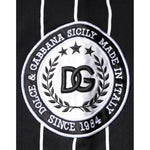 Dolce & Gabbana Black White Stripes Logo Sweatshirt Sweater TSH86999-44