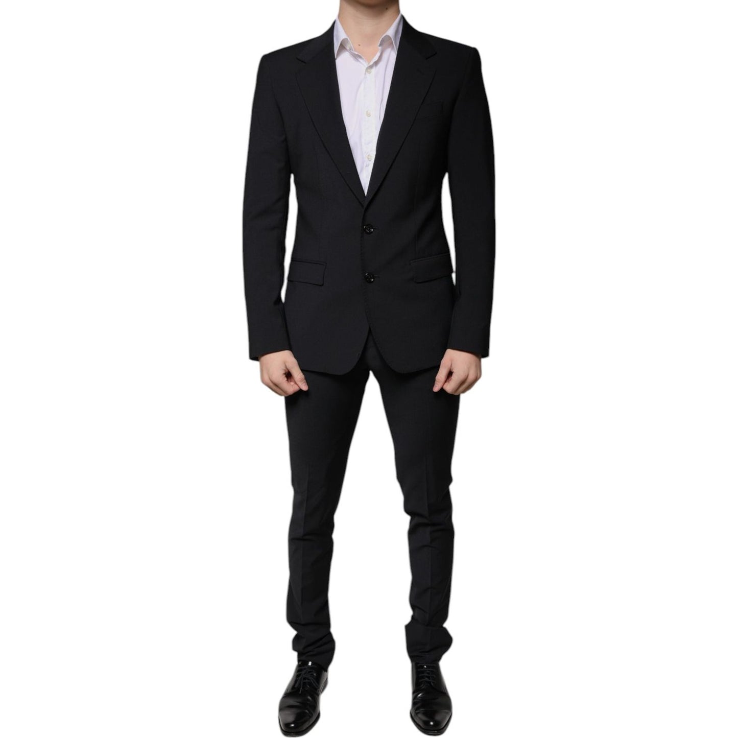 Dolce & Gabbana Black Wool 3 Piece Slim Fit Formal Men Suit KOS2260-44