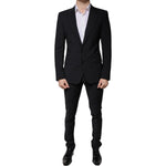 Dolce & Gabbana Black Wool 3 Piece Slim Fit Formal Men Suit KOS2260-44