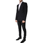 Dolce & Gabbana Black Wool 3 Piece Slim Fit Formal Men Suit KOS2260-44