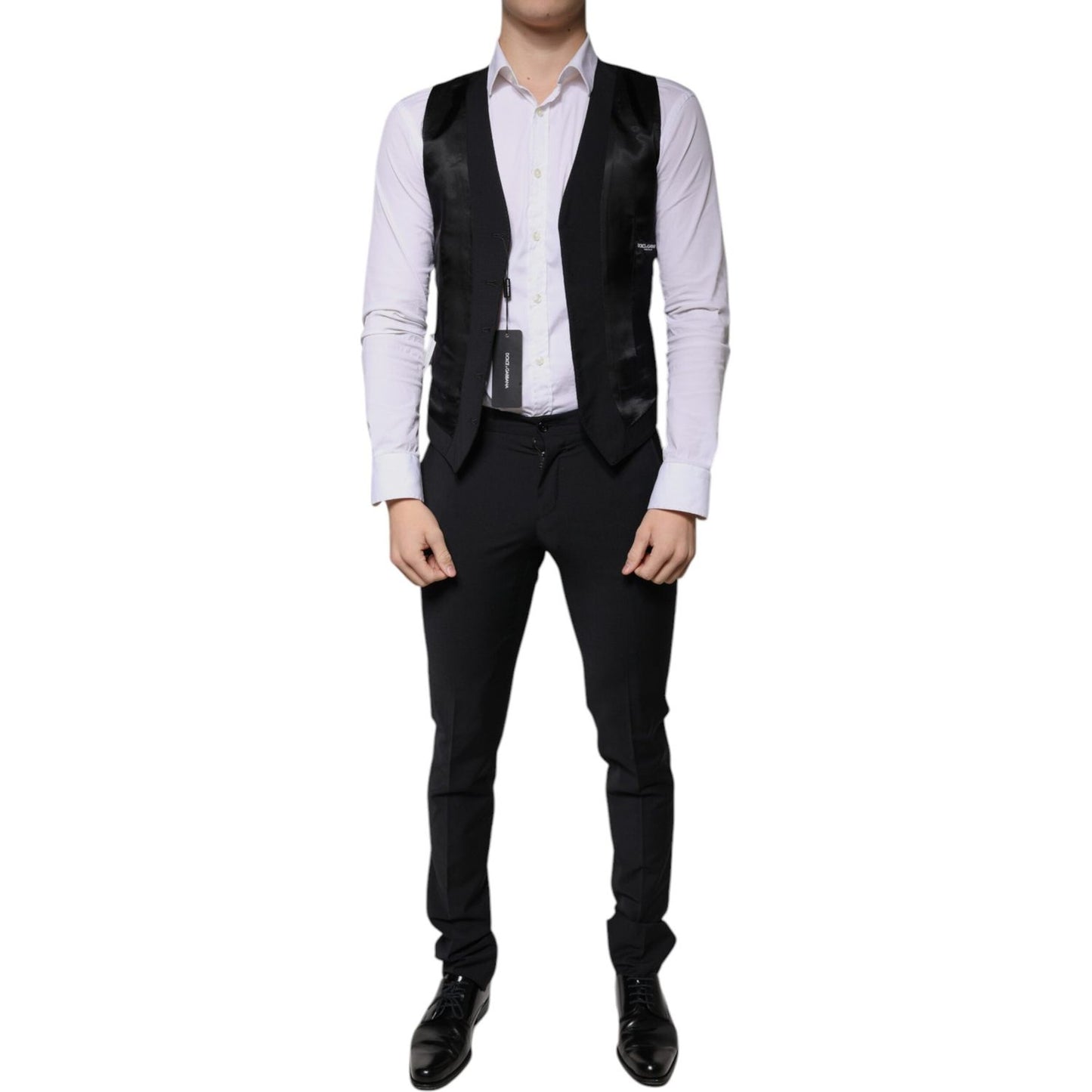 Dolce & Gabbana Black Wool 3 Piece Slim Fit Formal Men Suit KOS2260-44