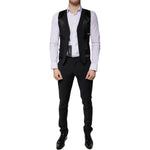 Dolce & Gabbana Black Wool 3 Piece Slim Fit Formal Men Suit KOS2260-44