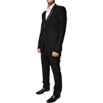 Dolce & Gabbana Black Wool 3 Piece Slim Fit Formal Suit KOS2262-50