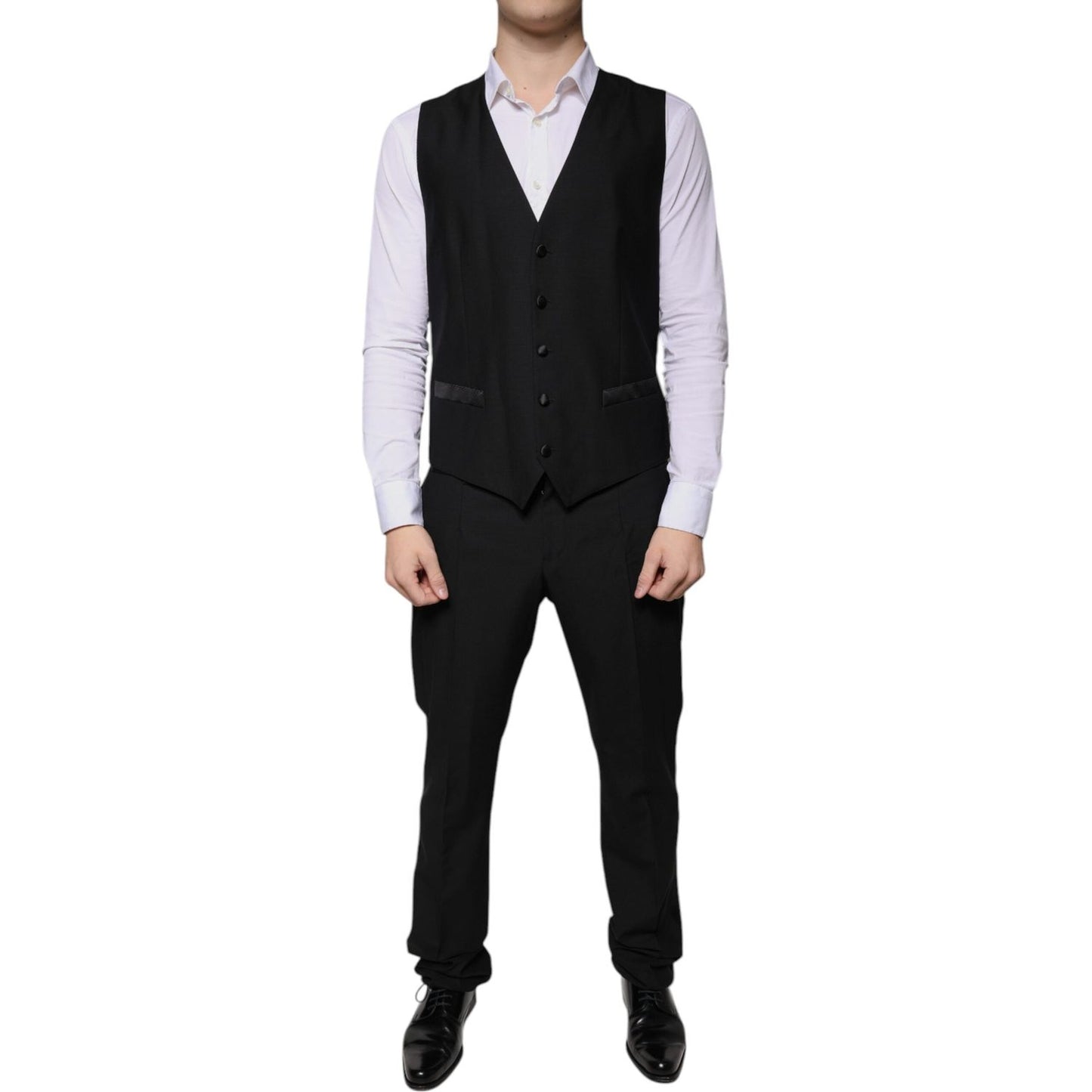 Dolce & Gabbana Black Wool 3 Piece Slim Fit Formal Suit KOS2262-50