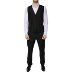 Dolce & Gabbana Black Wool 3 Piece Slim Fit Formal Suit KOS2262-50