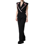 Dolce & Gabbana Black Wool Blend Sleeveless Jumpsuit Dress DR281242-44