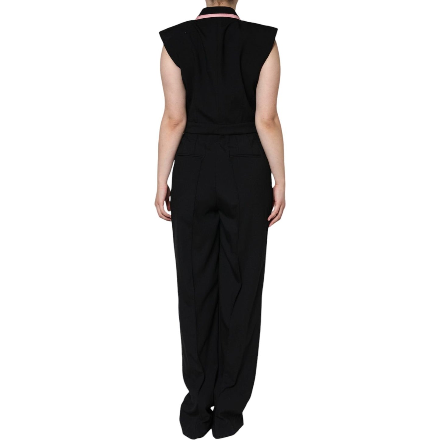 Dolce & Gabbana Black Wool Blend Sleeveless Jumpsuit Dress DR281242-44