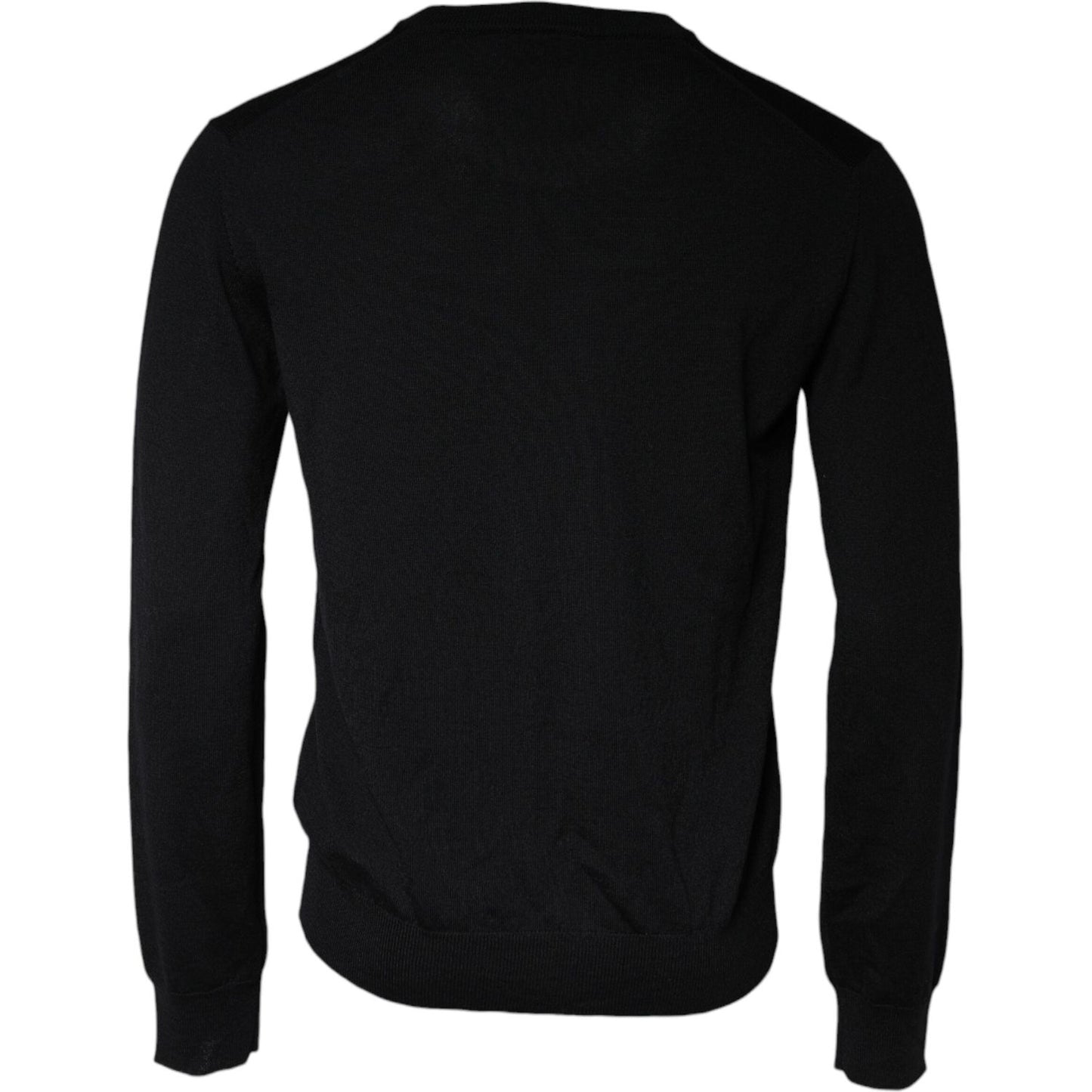 Dolce & Gabbana Black Wool Knit Crew Neck Pullover Sweater TSH86976-50