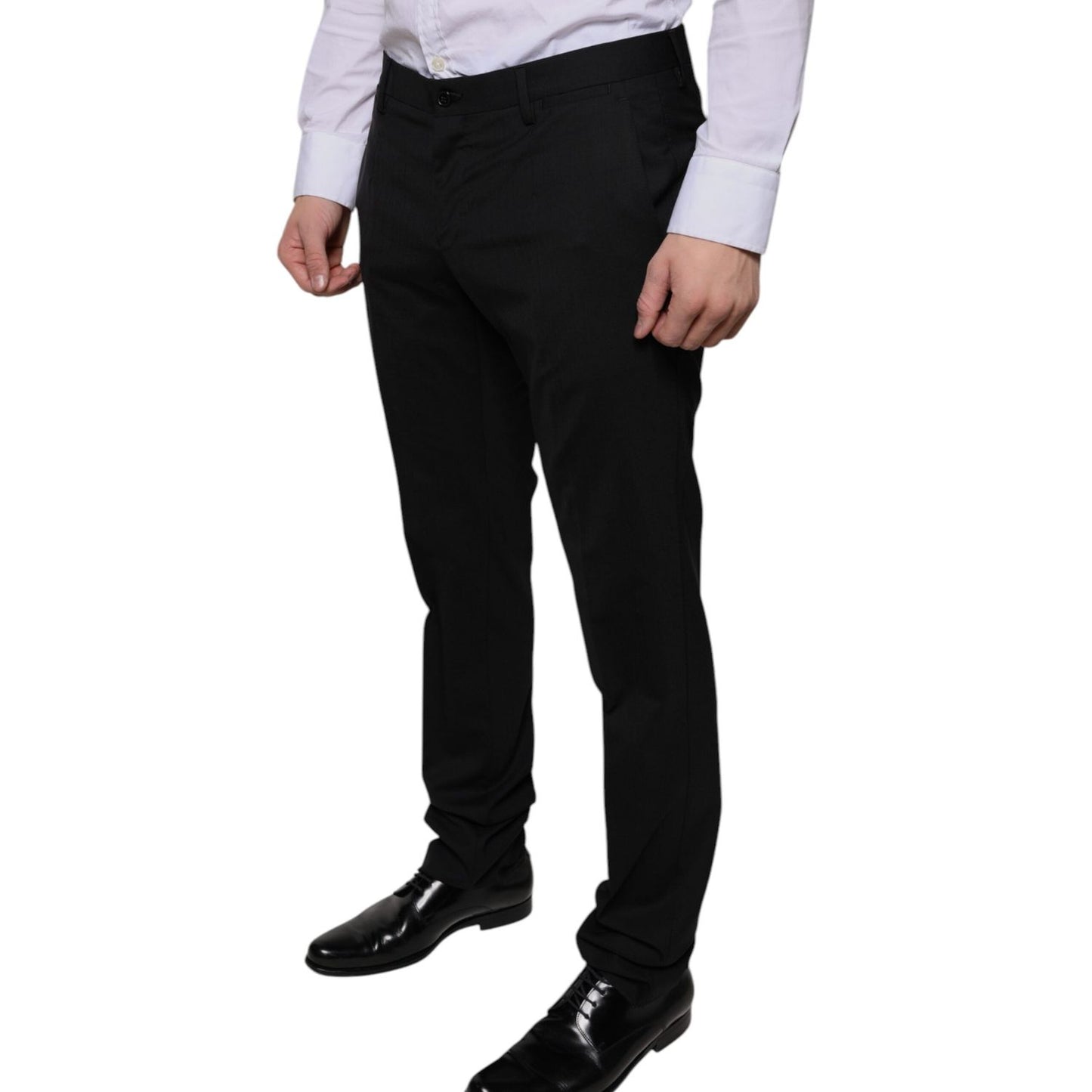 Dolce & Gabbana Black Wool Skinny Dress Formal Pants PAN75333-48