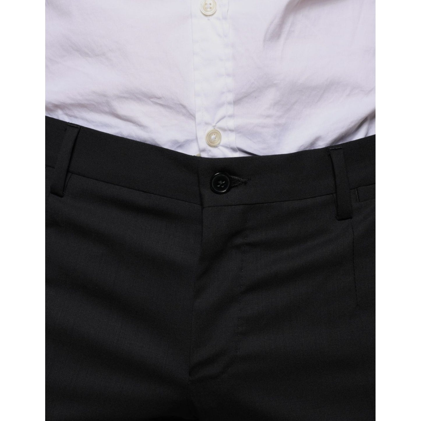 Dolce & Gabbana Black Wool Skinny Dress Formal Pants PAN75333-48