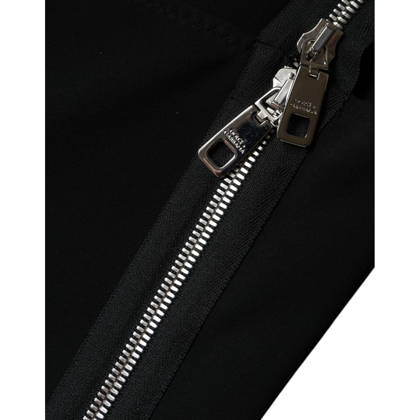 Dolce & Gabbana Black Zipper Bodycon Sheath Midi Dress DR281291-40