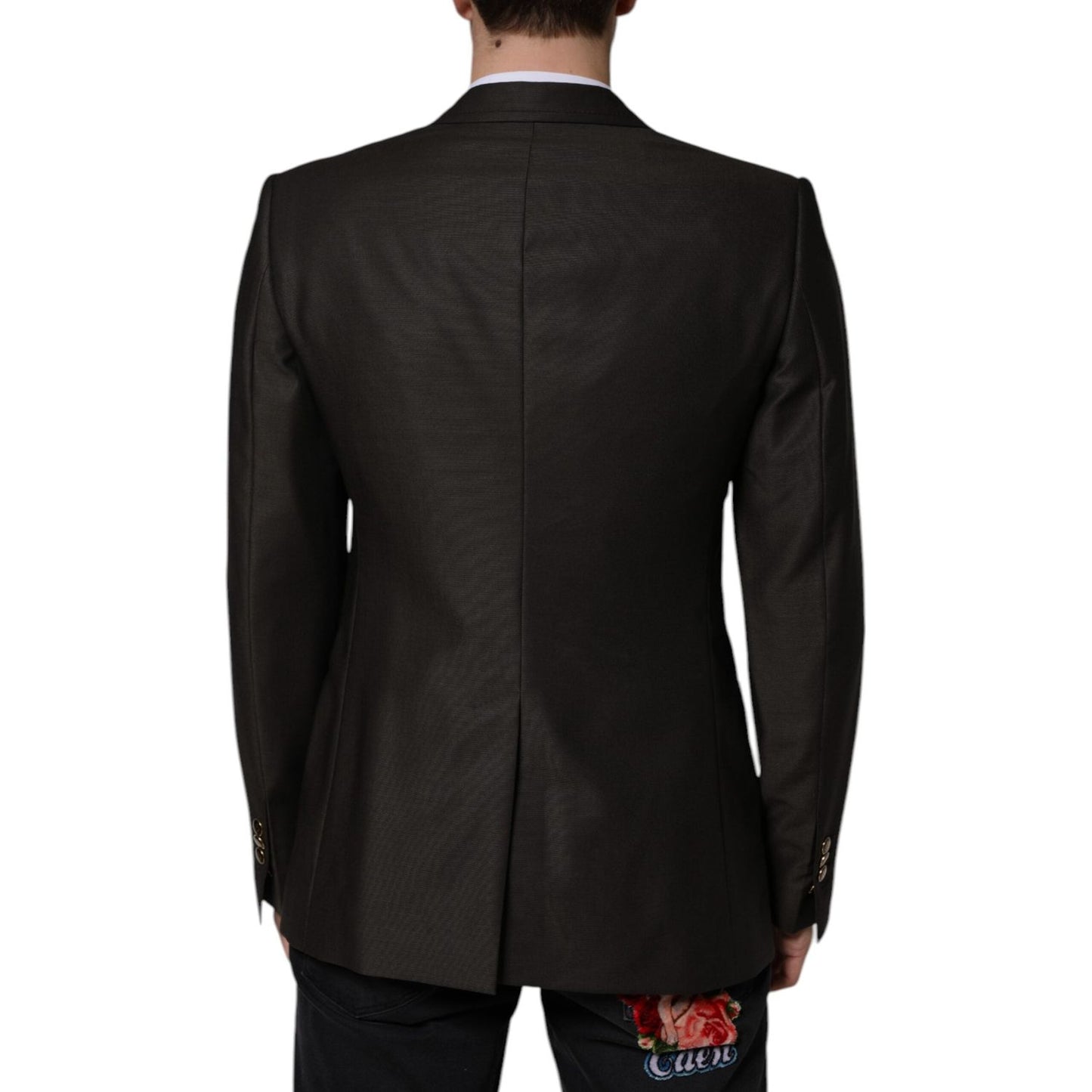 Dolce & Gabbana Blazer Brown Green Bee Wool Jacket Coat KOS2257-48