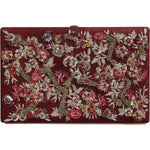 Dolce & Gabbana Bordeaux Velvet Gold Frame Clutch Evening Bag BAG4131