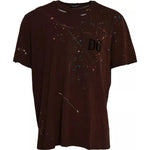 Dolce & Gabbana Brown Color Splash Cotton Crew Neck T-shirt TSH86402-60