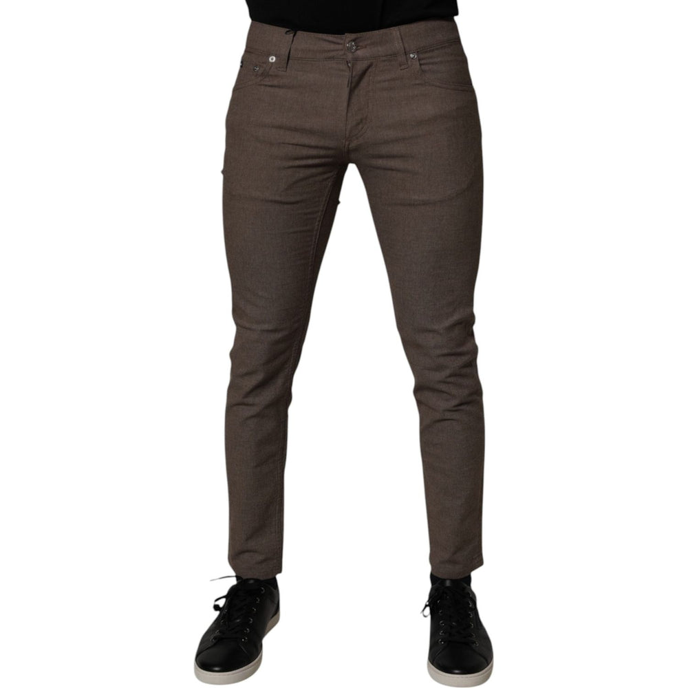 Dolce & Gabbana Brown Cotton Stretch Chino Pants PAN75203-46