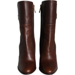 Dolce & Gabbana Brown Leather Heels Mid Calf Boots Shoes LA11419-35