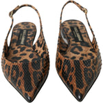 Dolce & Gabbana Brown Leopard Exotic Skin Slingback Shoes LA10586-39